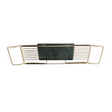 Metal Marble Bathtub Rack Anti Slip Space Saving Multi Functional Expandable Bathtub Tray House Warming Gift Gold Green
