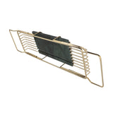 Metal Marble Bathtub Rack Anti Slip Space Saving Multi Functional Expandable Bathtub Tray House Warming Gift Gold Green