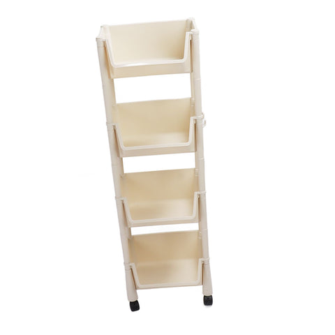 Movable Vertical Shelf PP Essy To Install Save Space Slide Out Utility Cart for Office Bathroom 4 Layers With Wheel In Australia - Darrahopens