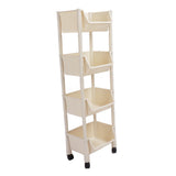 Movable Vertical Shelf PP Essy To Install Save Space Slide Out Utility Cart for Office Bathroom 4 Layers With Wheel
