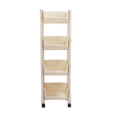Movable Vertical Shelf PP Essy To Install Save Space Slide Out Utility Cart for Office Bathroom 4 Layers With Wheel