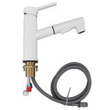 Kitchen Faucet 360 Degree Rotatable Copper Freely Adjustable Hot Cold Water Pull Out Kitchen Faucet for Kitchen Basins Sinks