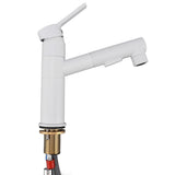 Kitchen Sink Faucet with Pull Down Sprayer Copper 360 Degree Rotation Leakage Proof Single Handle Sink Mixer Tap for Laundry Bathroom