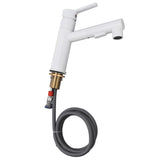 Kitchen Sink Faucet with Pull Down Sprayer Copper 360 Degree Rotation Leakage Proof Single Handle Sink Mixer Tap for Laundry Bathroom