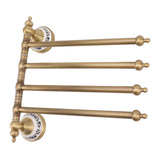 Swivel Towel Bar Antique Brass Towel Rack Rotated Towel Hanger Holder for Bathroom Four Rods
