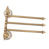 Swivel Towel Bar Antique Brass Towel Rack Rotated Towel Hanger Holder for Bathroom Three Rods