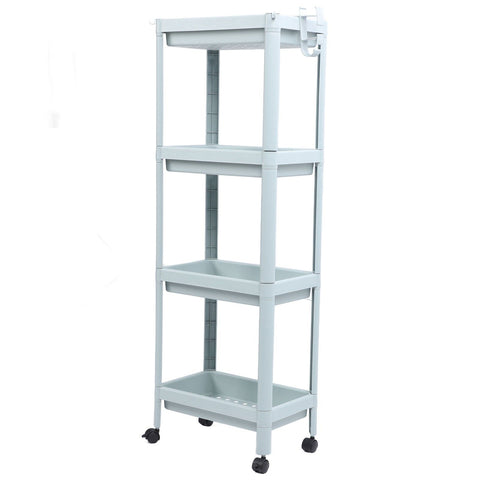 Bathroom Floor Storage Shelf Bathroom Storage Open Shelf Unit Freestanding Corner Rack Shelves Storage Rack Nordic Blue 4 Tier (with Wheels) In Australia - Darrahopens