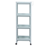 Bathroom Floor Storage Shelf Bathroom Storage Open Shelf Unit Freestanding Corner Rack Shelves Storage Rack Nordic Blue 4 Tier (with Wheels)