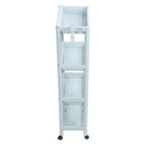 Bathroom Floor Storage Shelf Bathroom Storage Open Shelf Unit Freestanding Corner Rack Shelves Storage Rack Nordic Blue 4 Tier (with Wheels)