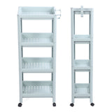 Bathroom Floor Storage Shelf Bathroom Storage Open Shelf Unit Freestanding Corner Rack Shelves Storage Rack Nordic Blue 4 Tier (with Wheels)