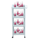 Bathroom Floor Storage Shelf Bathroom Storage Open Shelf Unit Freestanding Corner Rack Shelves Storage Rack Nordic Blue 4 Tier (with Wheels)