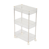 Kitchen Storage Rack Cart Multifunctional 3 Layers ABS Slim Rolling Utility Cart for Bathroom Snacks Cosmetics In Australia - Darrahopens