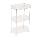 Kitchen Storage Rack Cart Multifunctional 3 Layers ABS Slim Rolling Utility Cart for Bathroom Snacks Cosmetics