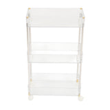 Kitchen Storage Rack Cart Multifunctional 3 Layers ABS Slim Rolling Utility Cart for Bathroom Snacks Cosmetics