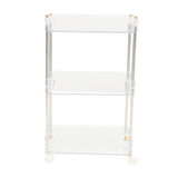 Kitchen Storage Rack Cart Multifunctional 3 Layers ABS Slim Rolling Utility Cart for Bathroom Snacks Cosmetics