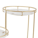Makeup Shelf Organizer Iron Glass Stylish Modern Bathroom Countertop Organizer for Cosmetic Perfume Skincare White Background