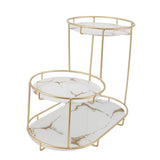 Makeup Shelf Organizer Iron Glass Stylish Modern Bathroom Countertop Organizer for Cosmetic Perfume Skincare White Background In Australia - Darrahopens