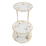 Makeup Shelf Organizer Iron Glass Stylish Modern Bathroom Countertop Organizer for Cosmetic Perfume Skincare White Background