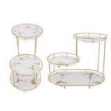 Makeup Shelf Organizer Iron Glass Stylish Modern Bathroom Countertop Organizer for Cosmetic Perfume Skincare White Background
