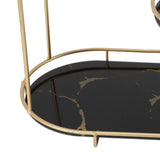 Makeup Shelf Organizer Iron Glass Stylish Modern Bathroom Countertop Organizer for Cosmetic Perfume Skincare Black Background In Australia - Darrahopens