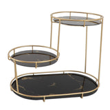 Makeup Shelf Organizer Iron Glass Stylish Modern Bathroom Countertop Organizer for Cosmetic Perfume Skincare Black Background In Australia - Darrahopens