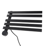 Heated Towel Rack Aluminum 5 Bars Smart Constant Temperature Towel Warmer Electric Towel Drying Rack for Bathroom Black AU Plug 220V