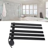 Heated Towel Rack Aluminum 5 Bars Smart Constant Temperature Towel Warmer Electric Towel Drying Rack for Bathroom Black AU Plug 220V
