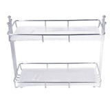 Countertop Organizer 2 Tier Storage Shelf Stainless Steel Acrylic Plate Large Capacity Spice Rack for Bathroom Kitchen L