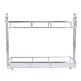 Countertop Organizer 2 Tier Storage Shelf Stainless Steel Acrylic Plate Large Capacity Spice Rack for Bathroom Kitchen L