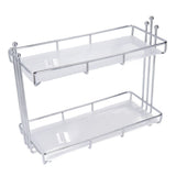 Countertop Organizer 2 Tier Storage Shelf Stainless Steel Acrylic Plate Large Capacity Spice Rack for Bathroom Kitchen L