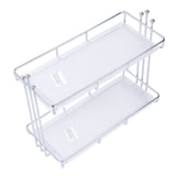 Countertop Organizer 2 Tier Storage Shelf Stainless Steel Acrylic Plate Large Capacity Spice Rack for Bathroom Kitchen L