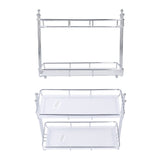 Countertop Organizer 2 Tier Storage Shelf Stainless Steel Acrylic Plate Large Capacity Spice Rack for Bathroom Kitchen L