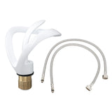 Waterfall Bathroom Faucet Single Handle Hot Cold Bathroom Sink Faucet Vanity Faucet Snake Head Shape White