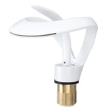 Waterfall Bathroom Faucet Single Handle Hot Cold Bathroom Sink Faucet Vanity Faucet Snake Head Shape White