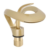 Waterfall Bathroom Faucet Single Handle Hot Cold Bathroom Sink Faucet Vanity Faucet Snake Head Shape Brushed Gold