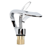 Waterfall Bathroom Faucet Single Handle Hot Cold Bathroom Sink Faucet Vanity Faucet Snake Head Shape Electroplated