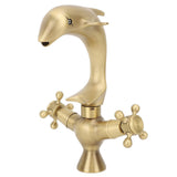 Bathroom Sink Faucet Copper Antique Dolphin Double Lever Washbasin Mixer Tap for Kitchen Toilet Bathtub