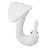 Waterfall Basin Faucet Single Handle Copper Modern Hot Cold Vanity Mixer Tap for Bathroom Toilet White