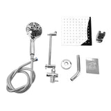 Shower System Bathroom Luxury Rain Mixer Shower Combo Set with Wall Mounted Rainfall Shower Head Diverter Flexible Hose Adjustable Extension Arm