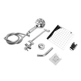 Shower System Bathroom Luxury Rain Mixer Shower Combo Set with Wall Mounted Rainfall Shower Head Diverter Flexible Hose Adjustable Extension Arm