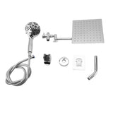 Shower System Bathroom Luxury Rain Mixer Shower Combo Set with Wall Mounted Rainfall Shower Head Diverter Flexible Hose Adjustable Extension Arm