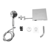 Shower System Bathroom Luxury Rain Mixer Shower Combo Set with Wall Mounted Rainfall Shower Head Diverter Flexible Hose Adjustable Extension Arm