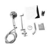 Shower System Bathroom Luxury Rain Mixer Shower Combo Set with Wall Mounted Rainfall Shower Head Diverter Flexible Hose Adjustable Extension Arm