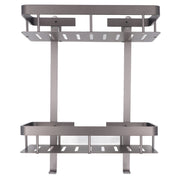 Bathroom Storage Shelf Double Layer Aluminium Alloy Surrounding Edges Wall Mounted Shower Shelf In Australia - Darrahopens
