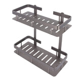 Bathroom Storage Shelf Double Layer Aluminium Alloy Surrounding Edges Wall Mounted Shower Shelf In Australia - Darrahopens