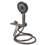 Handheld Shower Head Set Copper High Pressure 4 Modes Wall Mounted Single Handle Handheld Shower Sprayer for Bathroom Grey