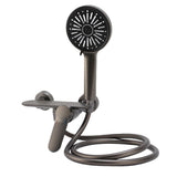 Handheld Shower Head Set Copper High Pressure 4 Modes Wall Mounted Single Handle Handheld Shower Sprayer for Bathroom Grey