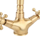 Basin Faucet Short Brass Double Handle Cold Hot Water Swivel Sink Faucet for Kitchen Bathroom