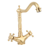 Basin Faucet Short Brass Double Handle Cold Hot Water Swivel Sink Faucet for Kitchen Bathroom