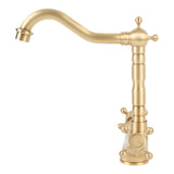 Basin Faucet Short Brass Double Handle Cold Hot Water Swivel Sink Faucet for Kitchen Bathroom